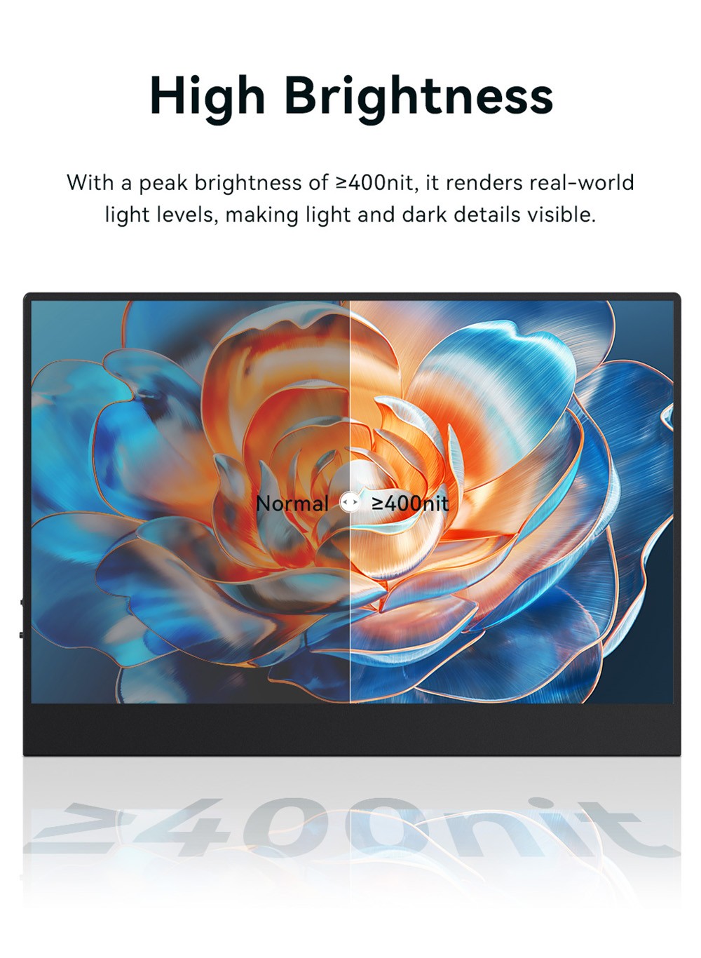 AOSIMAN P134UCC 13.4 inch Portable Monitor, 3840*2400 IPS Screen, 60Hz Refresh Rate, 100% sRGB, 1W*2 Speakers, Anti-blue Light, FreeSync