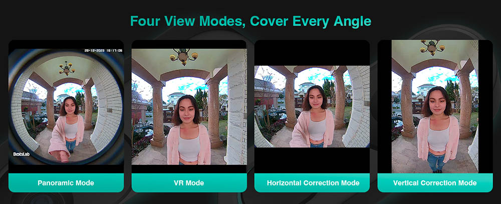 Sonnette vidéo Botslab R811 avec caméra 5 Mpx, angle de vue 180°, stockage interne 32 Go, détection IA/radar/PIR, Wi-Fi 2,4/5 GHz, audio bidirectionnel, étanchéité IP66