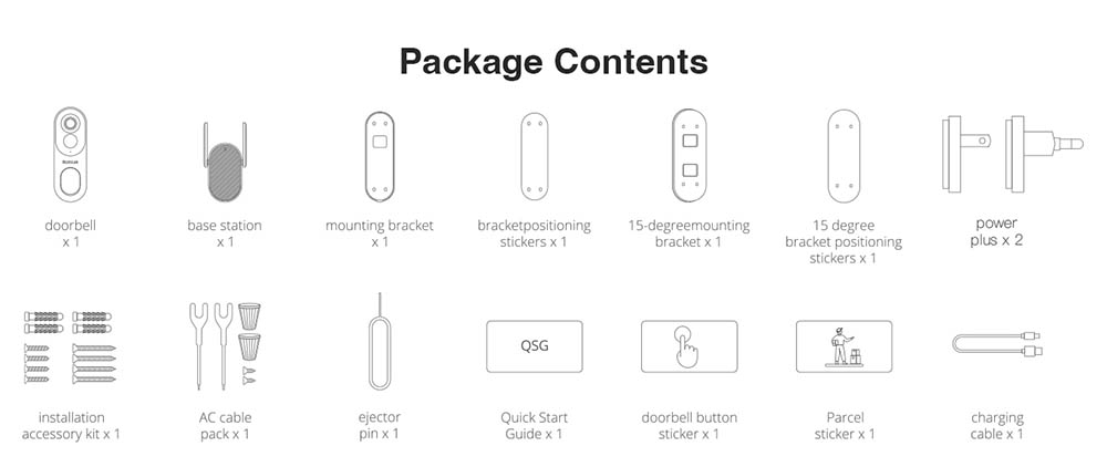 Sonnette vidéo Botslab R811 avec caméra 5 Mpx, angle de vue 180°, stockage interne 32 Go, détection IA/radar/PIR, Wi-Fi 2,4/5 GHz, audio bidirectionnel, étanchéité IP66