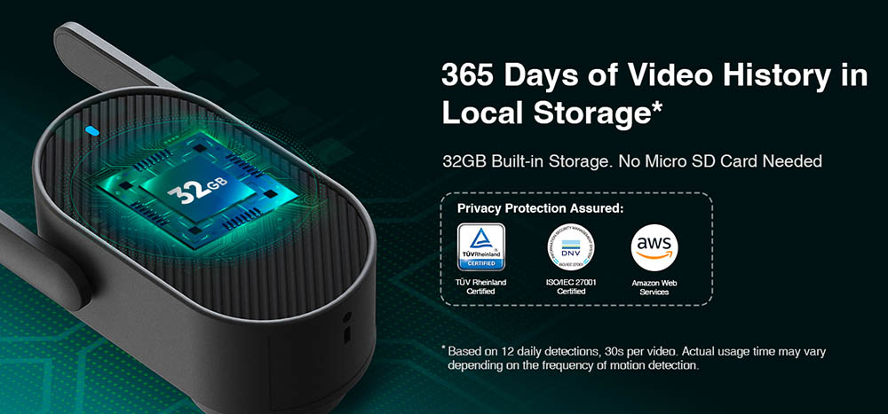 Sonnette vidéo Botslab R811 avec caméra 5 Mpx, angle de vue 180°, stockage interne 32 Go, détection IA/radar/PIR, Wi-Fi 2,4/5 GHz, audio bidirectionnel, étanchéité IP66