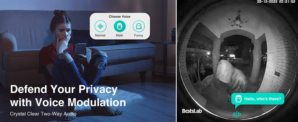 Sonnette vidéo Botslab R811 avec caméra 5 Mpx, angle de vue 180°, stockage interne 32 Go, détection IA/radar/PIR, Wi-Fi 2,4/5 GHz, audio bidirectionnel, étanchéité IP66