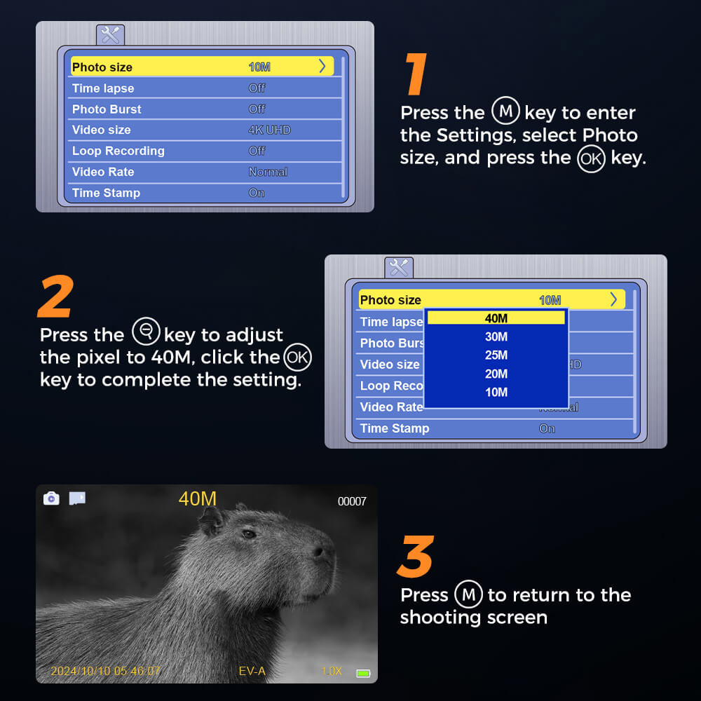 CIGMAN CNV02 Night Vision Binoculars, 3 inch Screen, 5000mAh Battery, 3 Levels IR, 8X Digital Zoom