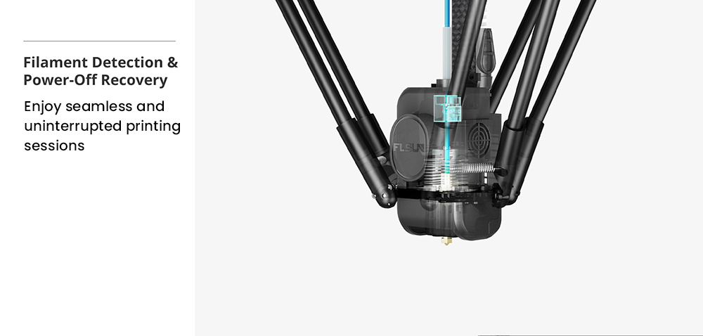 FLSUN T1 Delta Ultra High-Speed 3D Printer, rýchlosť tlače 1000 mm/s, 260*260*330 mm, vysokotlakový turbo ventilátor CPAP, Al kamera, automatické vyrovnávanie, vysokoteplotná súprava horúceho konca, dvojprevodový priamy pohon extrudéra - zástrčka EÚ