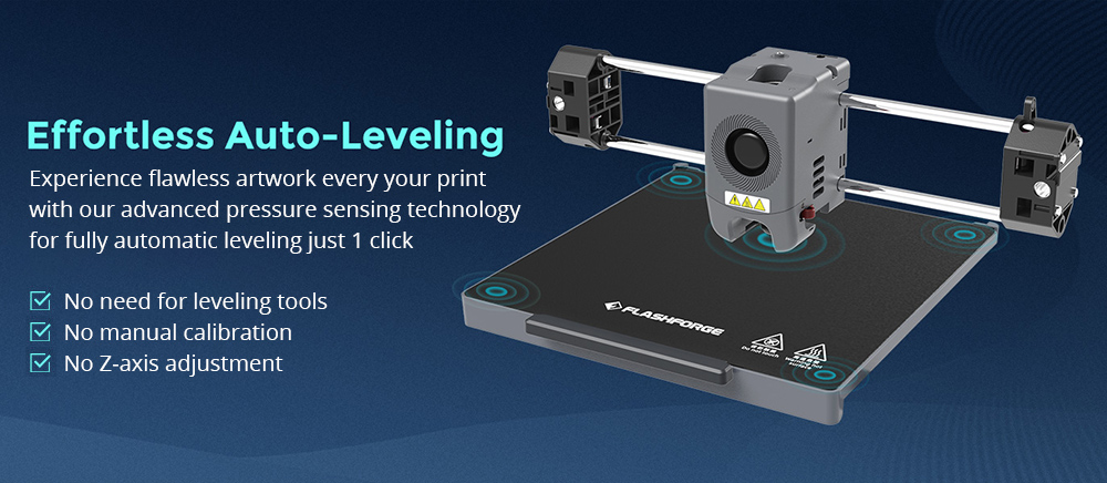 Flashforge Adventurer 5M 3D Printer, Auto Leveling, 600mm/s Max Sprinting Speed, Filament Runout Reminder, Power Loss Recovery, 4.3-inch LCD Touchscreen, WiFi Connection, 220*220*220mm