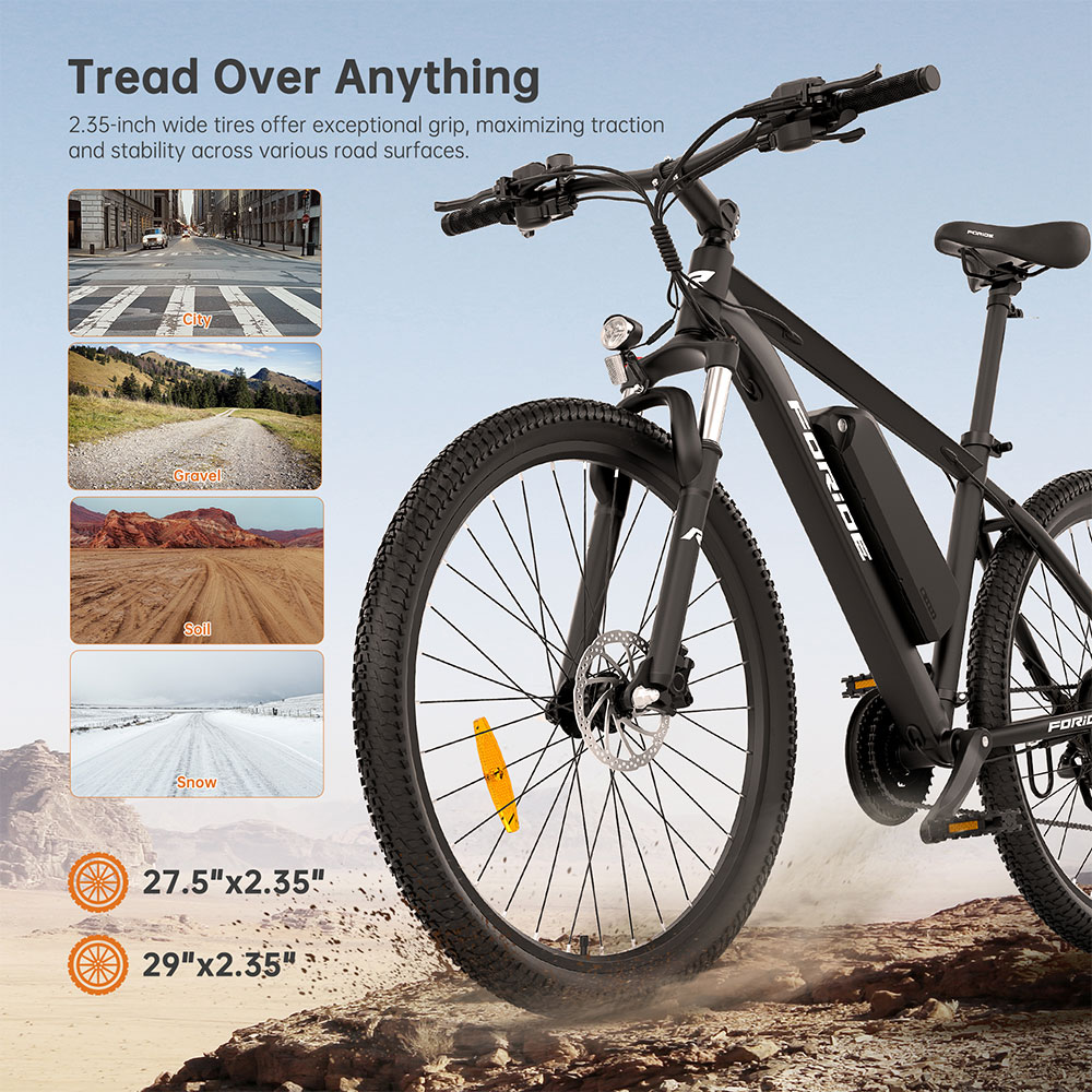Foride Xtremer 2 Electric Bike, 250W motor, 36V 15,6Ah batéria, 29*19 palcové pneumatiky, max. rýchlosť 25 km/h, max. dojazd 120 km, hydraulické kotúčové brzdy, uzamykateľná odpružená vidlica, Shimano 24 rýchlostí - EU zástrčka