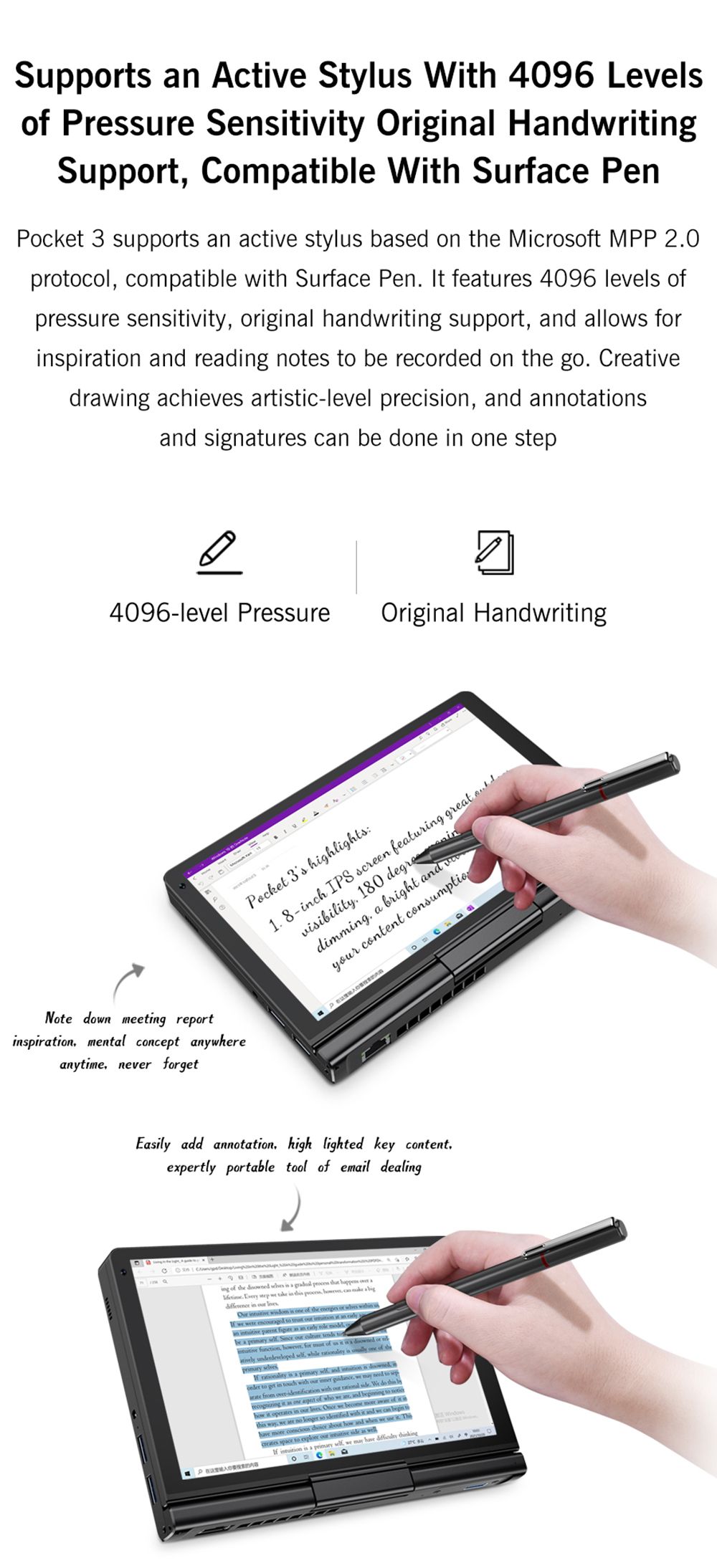 GPD Pocket 3 Handheld Laptop, Intel Core i3-1125G4 4 Core Max 3.7GHz, 8 inch 1920*1200 IPS Screen, 16GB RAM 512GB SSD, WiFi6E Bluetooth5.3, 10000mAh Battery, 1*Thunderbolt 4, 1*HDMI, 3*USB3.2, 1*RJ45