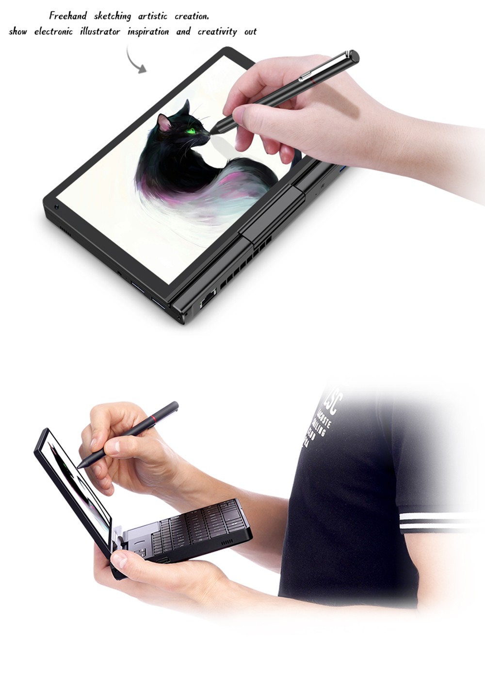 GPD Pocket 3 Handheld Laptop, Intel Core i3-1125G4 4 Core Max 3.7GHz, 8 inch 1920*1200 IPS Screen, 16GB RAM 512GB SSD, WiFi6E Bluetooth5.3, 10000mAh Battery, 1*Thunderbolt 4, 1*HDMI, 3*USB3.2, 1*RJ45