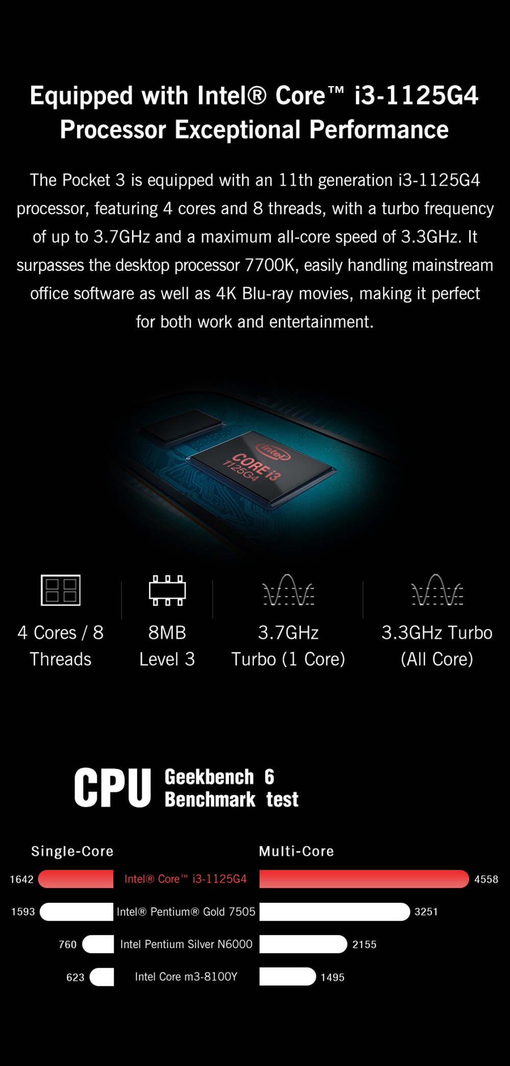 GPD Pocket 3 Handheld Laptop, Intel Core i3-1125G4 4 Core Max 3.7GHz, 8 inch 1920*1200 IPS Screen, 16GB RAM 512GB SSD, WiFi6E Bluetooth5.3, 10000mAh Battery, 1*Thunderbolt 4, 1*HDMI, 3*USB3.2, 1*RJ45