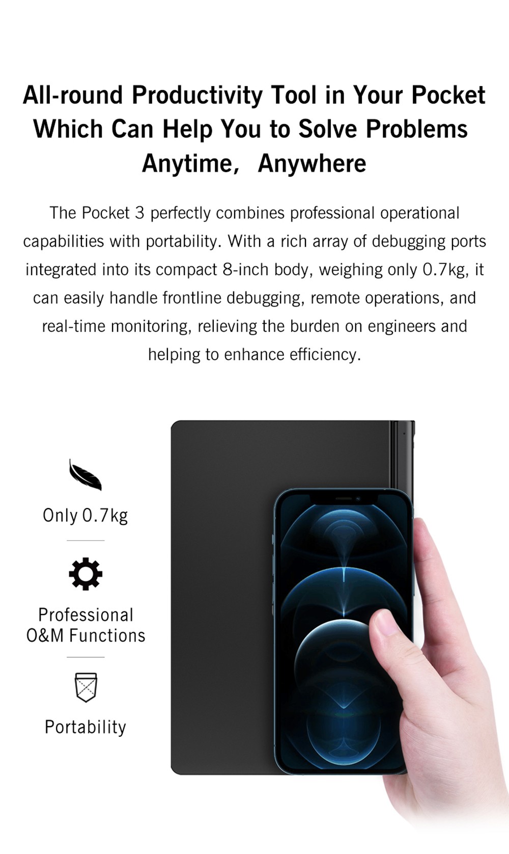 GPD Pocket 3 Handheld Laptop, Intel Core i3-1125G4 4 Core Max 3.7GHz, 8 inch 1920*1200 IPS Screen, 16GB RAM 512GB SSD, WiFi6E Bluetooth5.3, 10000mAh Battery, 1*Thunderbolt 4, 1*HDMI, 3*USB3.2, 1*RJ45