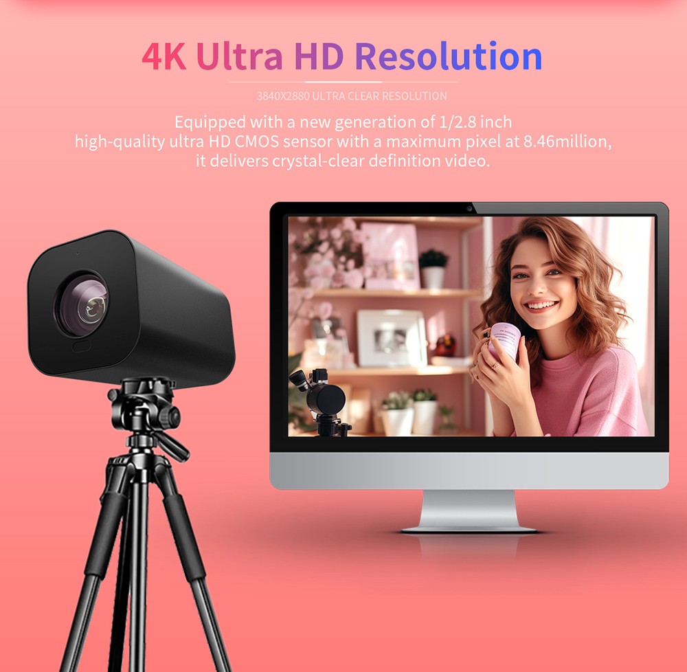 GUCEE G05-4K10X Plus Streaming Camera, 4K Ultra HD, Al Face Tracking, 10x Optical Zoom, 1s Rapid Focus, HDR &3D Noise Reduction