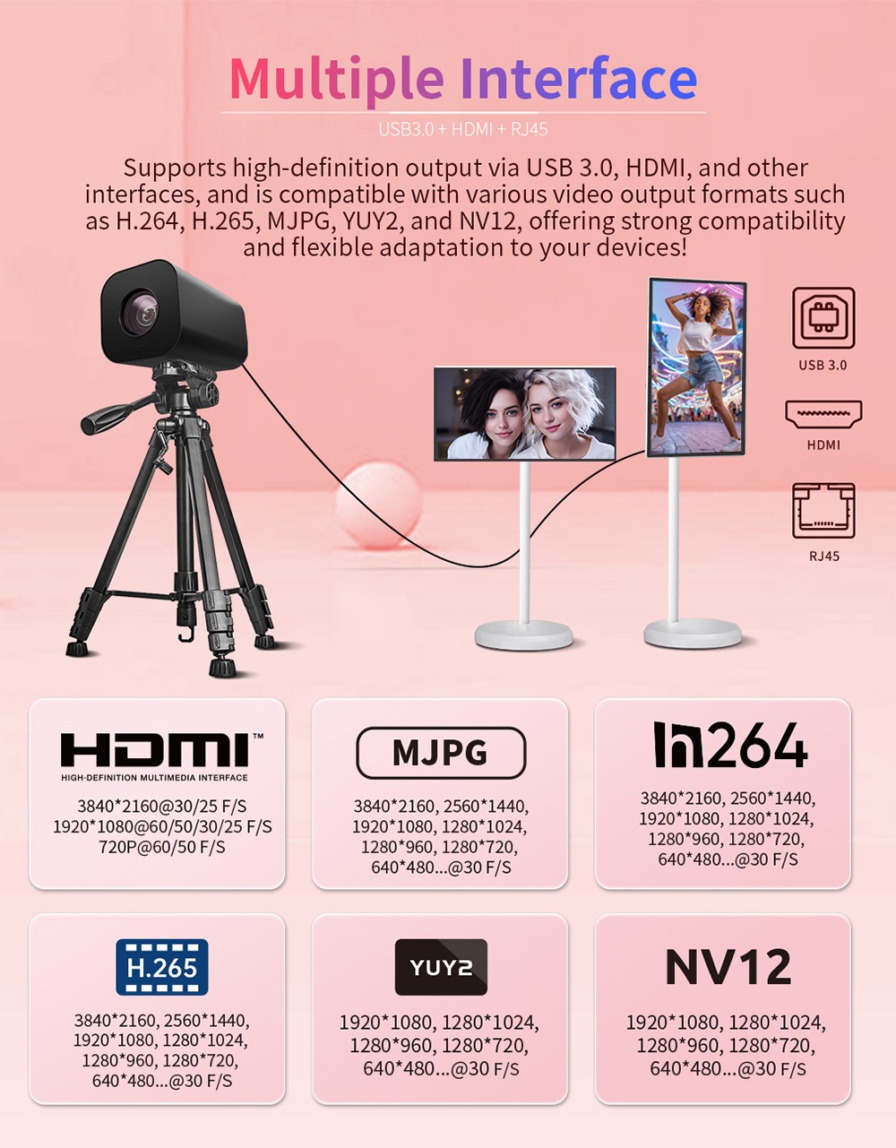 GUCEE G05-4K10X Plus Streaming Camera, 4K Ultra HD, Al Face Tracking, 10x Optical Zoom, 1s Rapid Focus, HDR &3D Noise Reduction