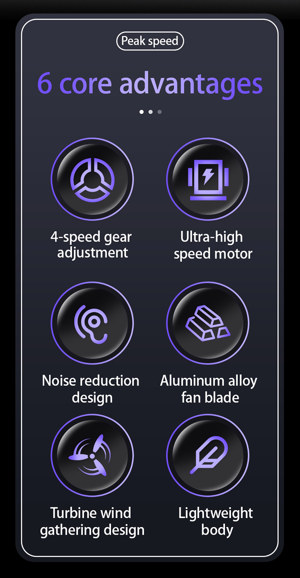 GY01 Hurricane High-speed Handheld Fan, 4-Speed Adjustable, 30m/s Ultra-Strong Wind, 90,000RPM Motor, 2000mAh Battery Capacity, Black