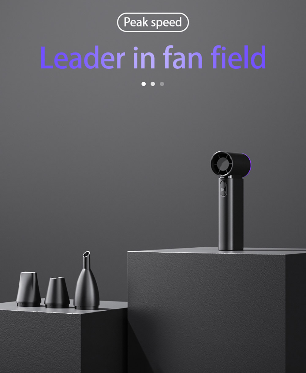 GY01 Hurricane High-speed Handheld Fan, 4-Speed Adjustable, 30m/s Ultra-Strong Wind, 90,000RPM Motor, 2000mAh Battery Capacity, White