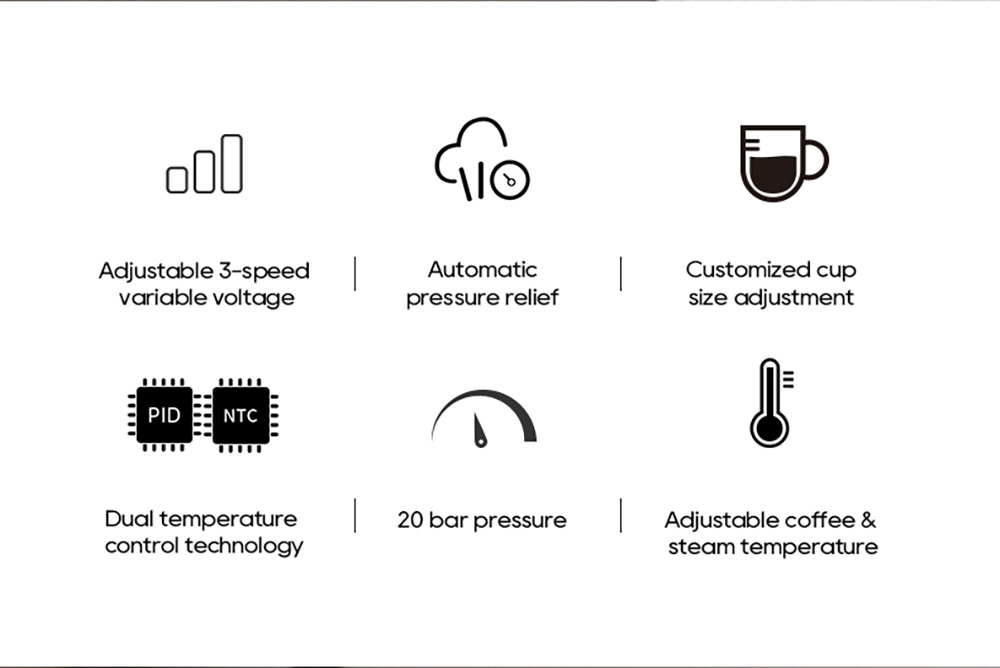 HIBREW H10Plus Espresso kávovar, poloautomatický kávovar s 20 barmi, rýchly ohrev, regulácia teploty, parný napeňovač na cappuccino latte, kompaktný z nehrdzavejúcej ocele (šálka na latte art nie je súčasťou balenia)
