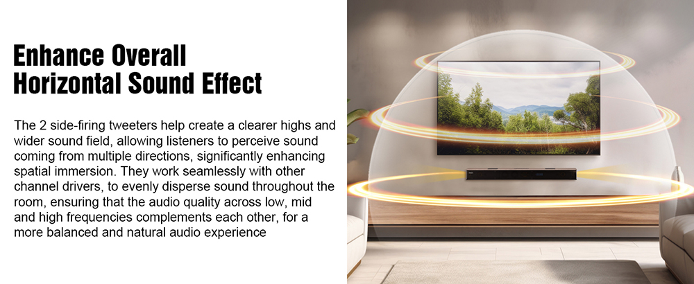 Hiwill A502 5.2.2-kanálový soundbar, dva vstavané subwoofery, Dolby Atmos, špičkový výkon 450 W