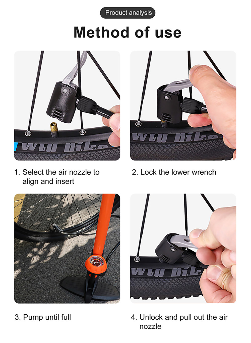 JINGDING High-pressure Air Pump for Electric Bikes, Motorcycles, Balls, Swimming Rings - Orange