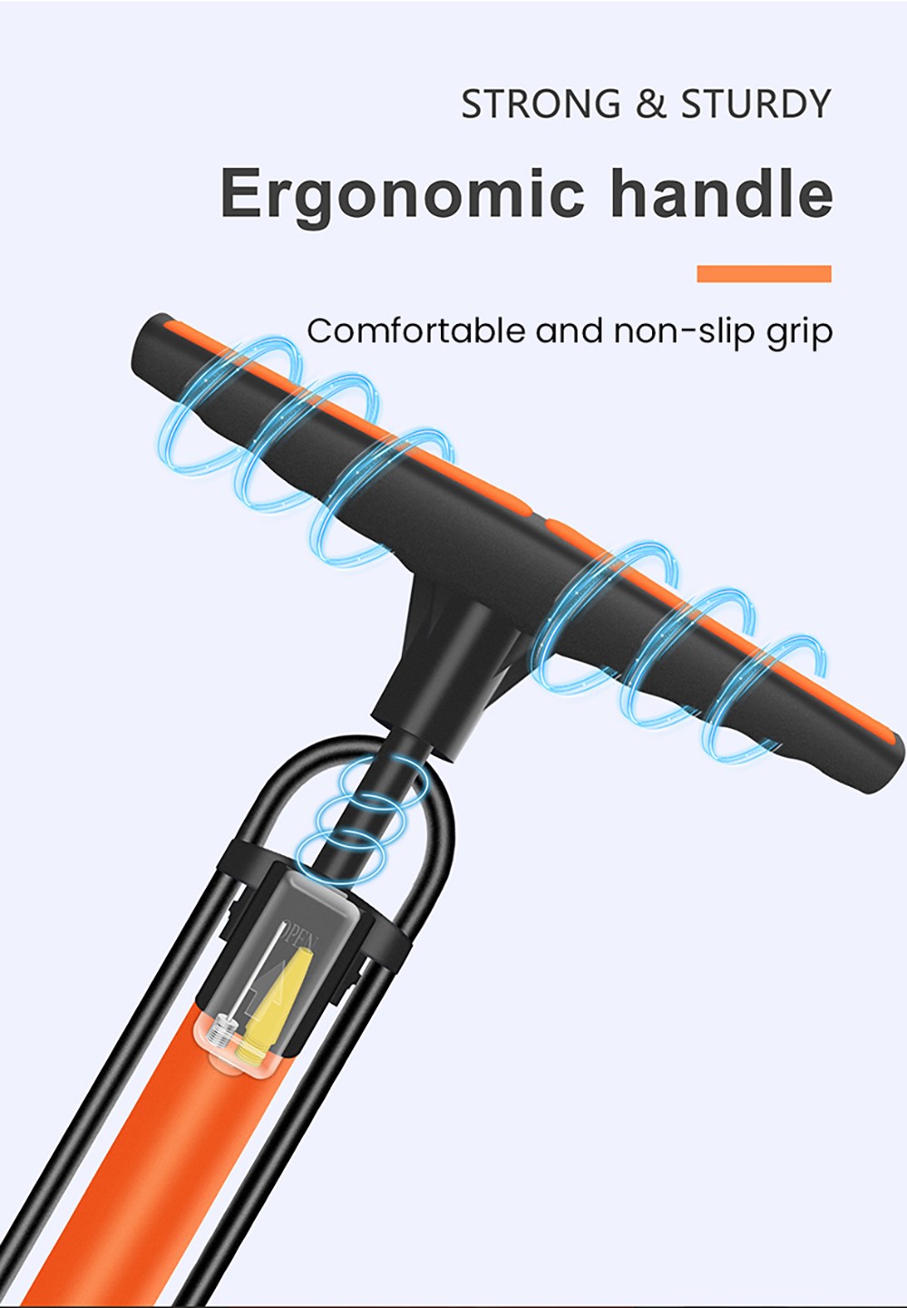 JINGDING High-pressure Air Pump for Electric Bikes, Motorcycles, Balls, Swimming Rings - Orange