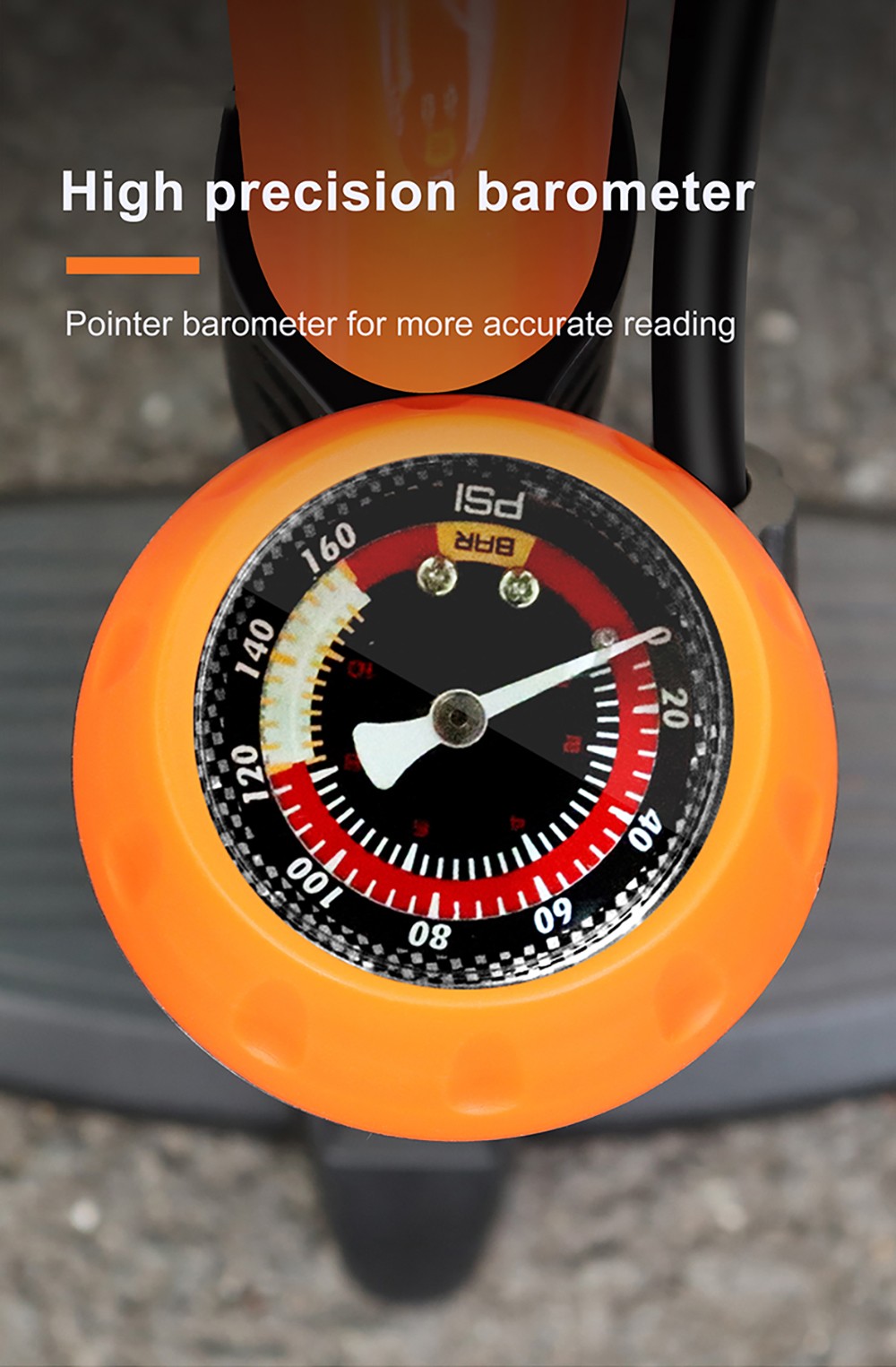 JINGDING High-pressure Air Pump for Electric Bikes, Motorcycles, Balls, Swimming Rings - Orange