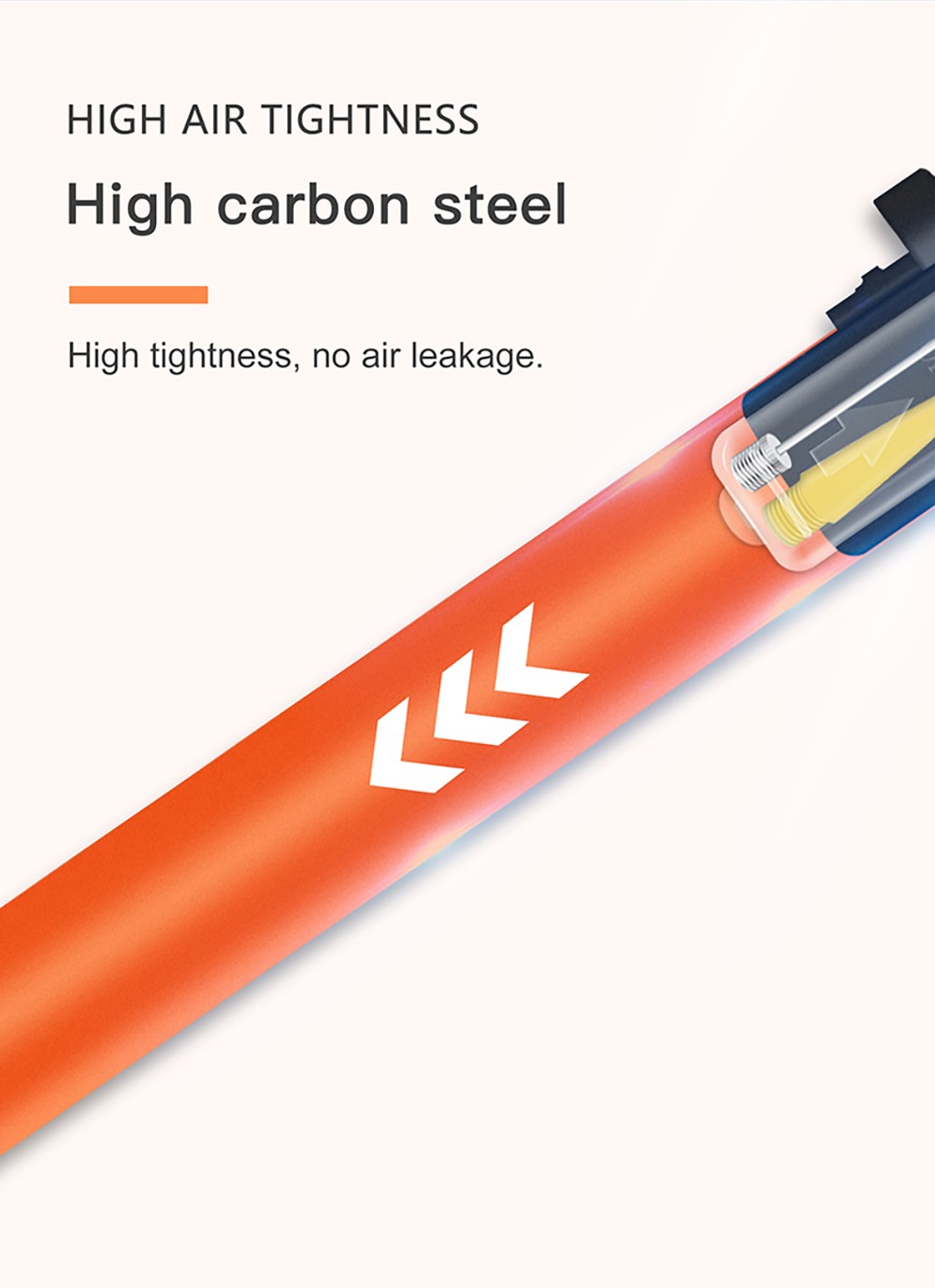 JINGDING High-pressure Air Pump for Electric Bikes, Motorcycles, Balls, Swimming Rings - Orange