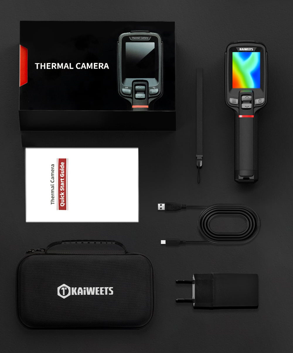 KAIWEETS KTI-W02 PRO Thermal Imaging Camera, 256x192 IR Resolution, -20℃~550℃ Range, PIP/Visible Light/Fusion Modes, 16GB TF Card