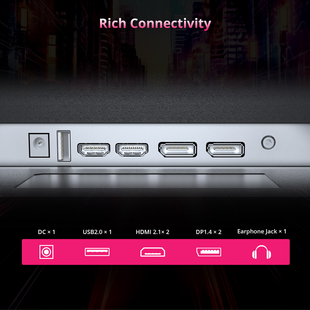 KTC H27P22S 27-inch Gaming Monitor, 3840x2160 UHD AUO 7.0 FAST IPS Panel, HDR400, 160Hz Refresh Rate, 1ms Response Time, 132%sRGB, Compatible with FreeSync and G-SYNC, Low-blue Light, 2*HDMI2.1 2*DP1.4 1*USB2.0, Adjustable Stand & Support VESA Mount