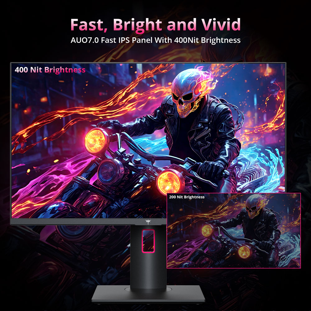 KTC H27P22S 27-inch Gaming Monitor, 3840x2160 UHD AUO 7.0 FAST IPS Panel, HDR400, 160Hz Refresh Rate, 1ms Response Time, 132%sRGB, Compatible with FreeSync and G-SYNC, Low-blue Light, 2*HDMI2.1 2*DP1.4 1*USB2.0, Adjustable Stand & Support VESA Mount