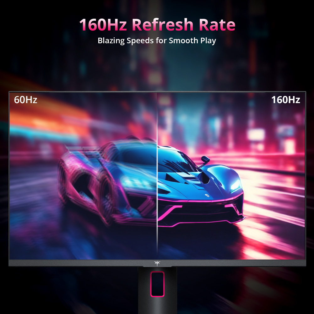 KTC H27P22S 27-inch Gaming Monitor, 3840x2160 UHD AUO 7.0 FAST IPS Panel, HDR400, 160Hz Refresh Rate, 1ms Response Time, 132%sRGB, Compatible with FreeSync and G-SYNC, Low-blue Light, 2*HDMI2.1 2*DP1.4 1*USB2.0, Adjustable Stand & Support VESA Mount