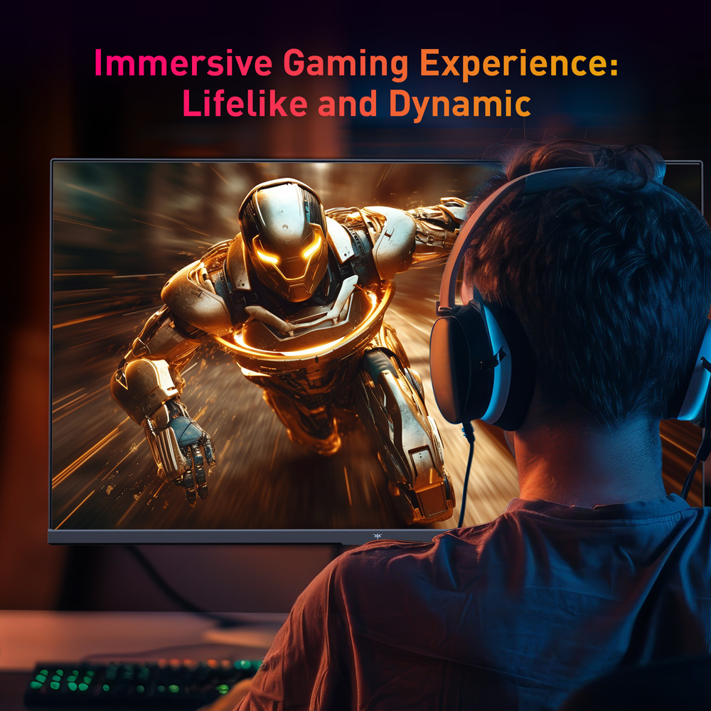 KTC Q24T09 Gaming Monitor, 24-inch 2560*1440 16:9 Fast IPS Screen, 180Hz Refresh Rate, FreeSync & G-Sync, 126% sRGB, HDR Support, Low Blue Light, Wall Mount Support &Tilt Adjustment, 2 x HDMI2.0, 2 x DP1.4, 1 x Earphone Jack