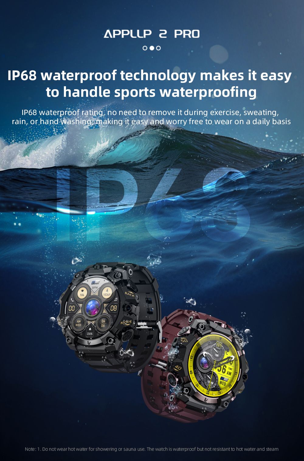 LOKMAT APPLLP 2 Pro Smartwatch, 1.508 inch AMOLED Screen, Supports 5G LTE, Dual Cameras, Facial Recognition, Health Data Monitoring - 4GB+64GB