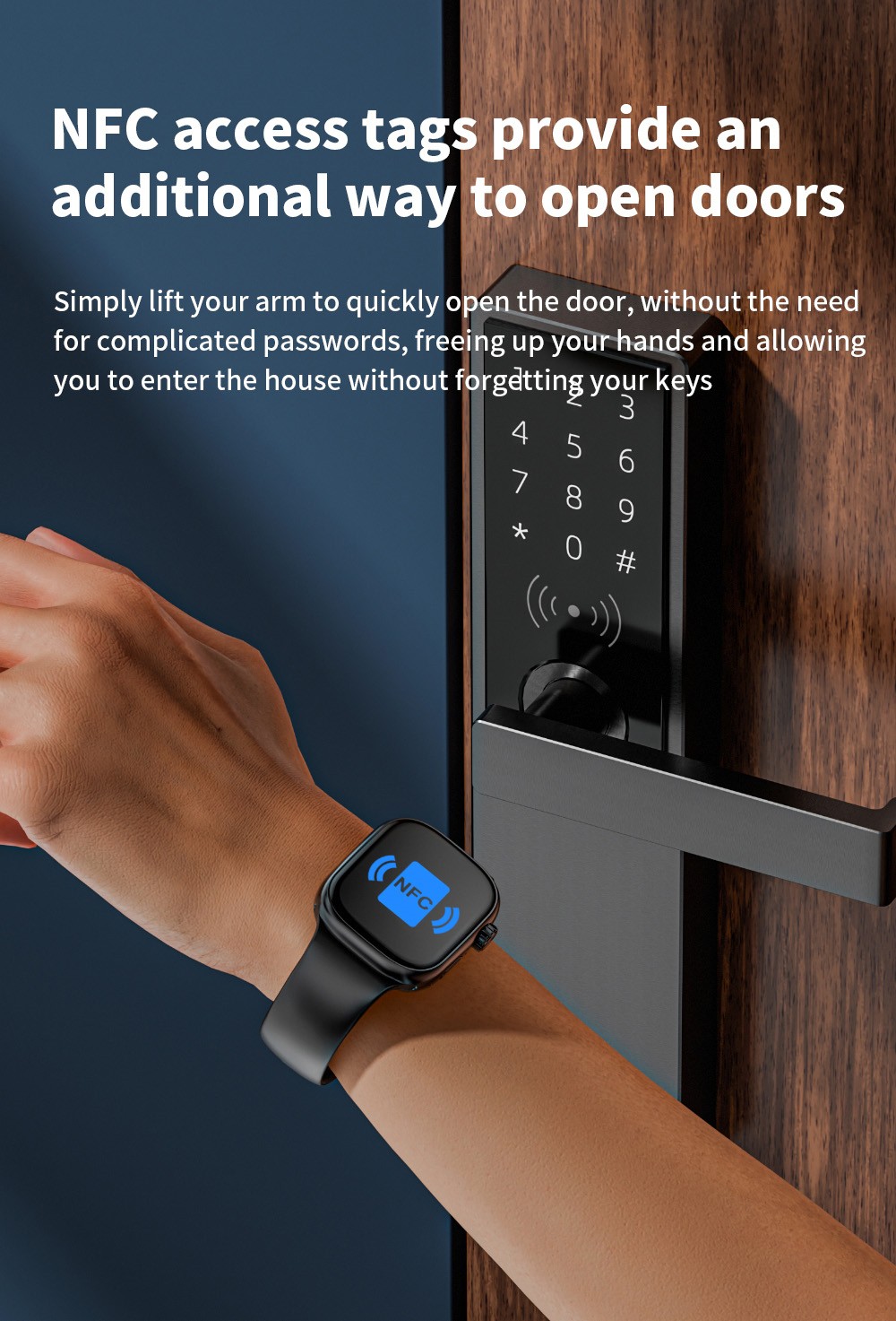 LOKMAT XH018 Smartwatch, 2.04 inch AMOLED Screen, Heart Rate Blood Oxygen Monitoring, GPS Positioning - Black