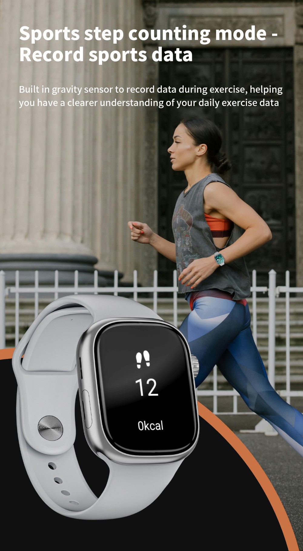 LOKMAT XH018 Smartwatch, 2.04 inch AMOLED Screen, Heart Rate Blood Oxygen Monitoring, GPS Positioning - Black