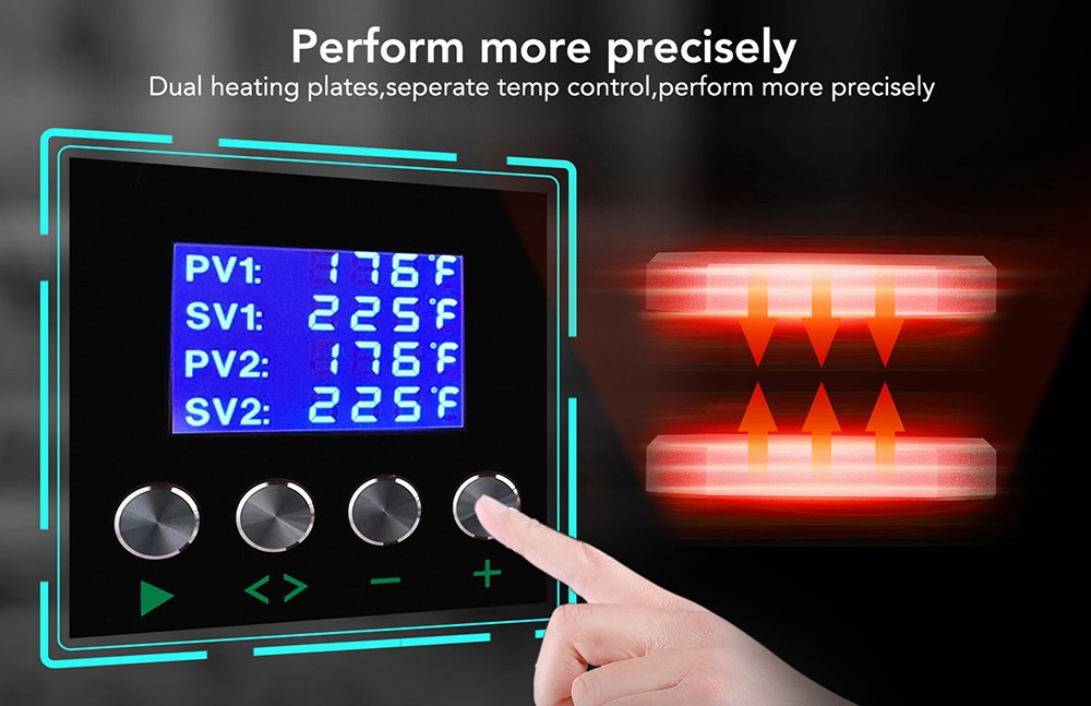 LTQ VAPOR KP-5 Heat Press Machine, 5-ton Dual Heating Plate with Temperature Control