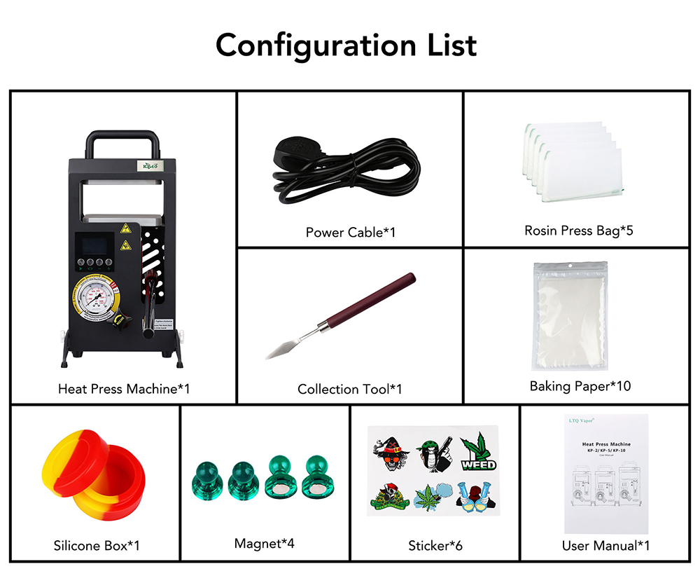 LTQ VAPOR KP-5 Heat Press Machine, 5-ton Dual Heating Plate with Temperature Control