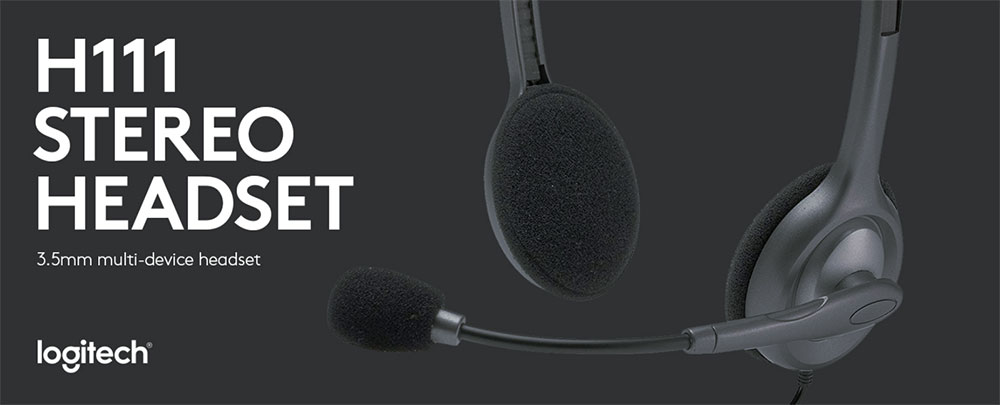 Logitech H111 Wired Headset, Stereo Headphones with Noise-cancelling Microphone