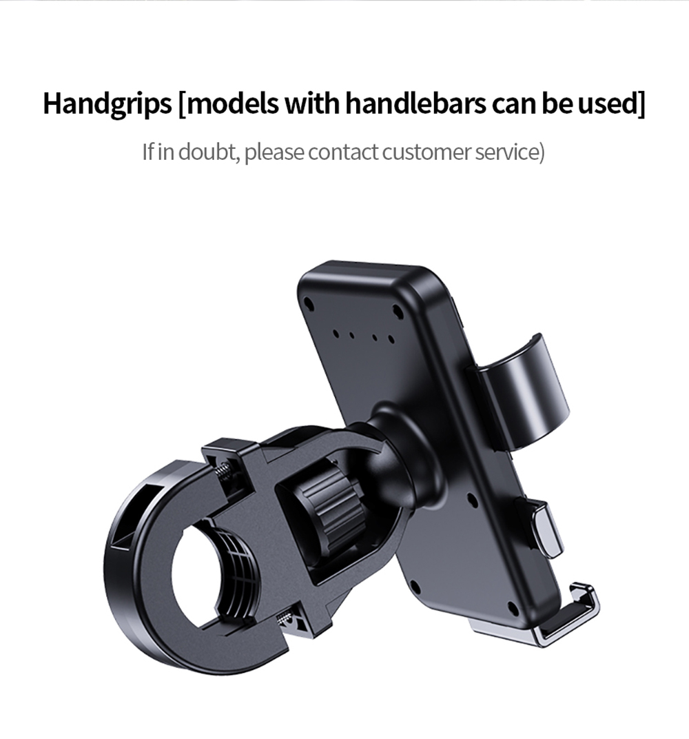 M6 Phone Holder for Electric Bikes / Motorcycles, Suitable for 4.7-7.2 inch Phones - Rearview Mirror Type, Black