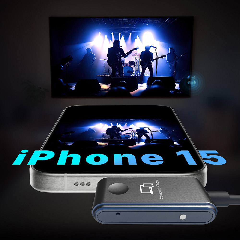 MINIX C1 USB-C-auf-HDMI-Wireless-Dongle, 50 m &Uuml;bertragung, Plug-and-Play, kompatibel mit iPhone 15