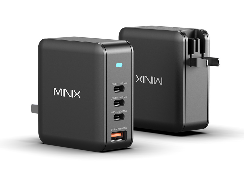 MINIX P165 GaN Wall Charger, 3*USB-C, 1*USB-A