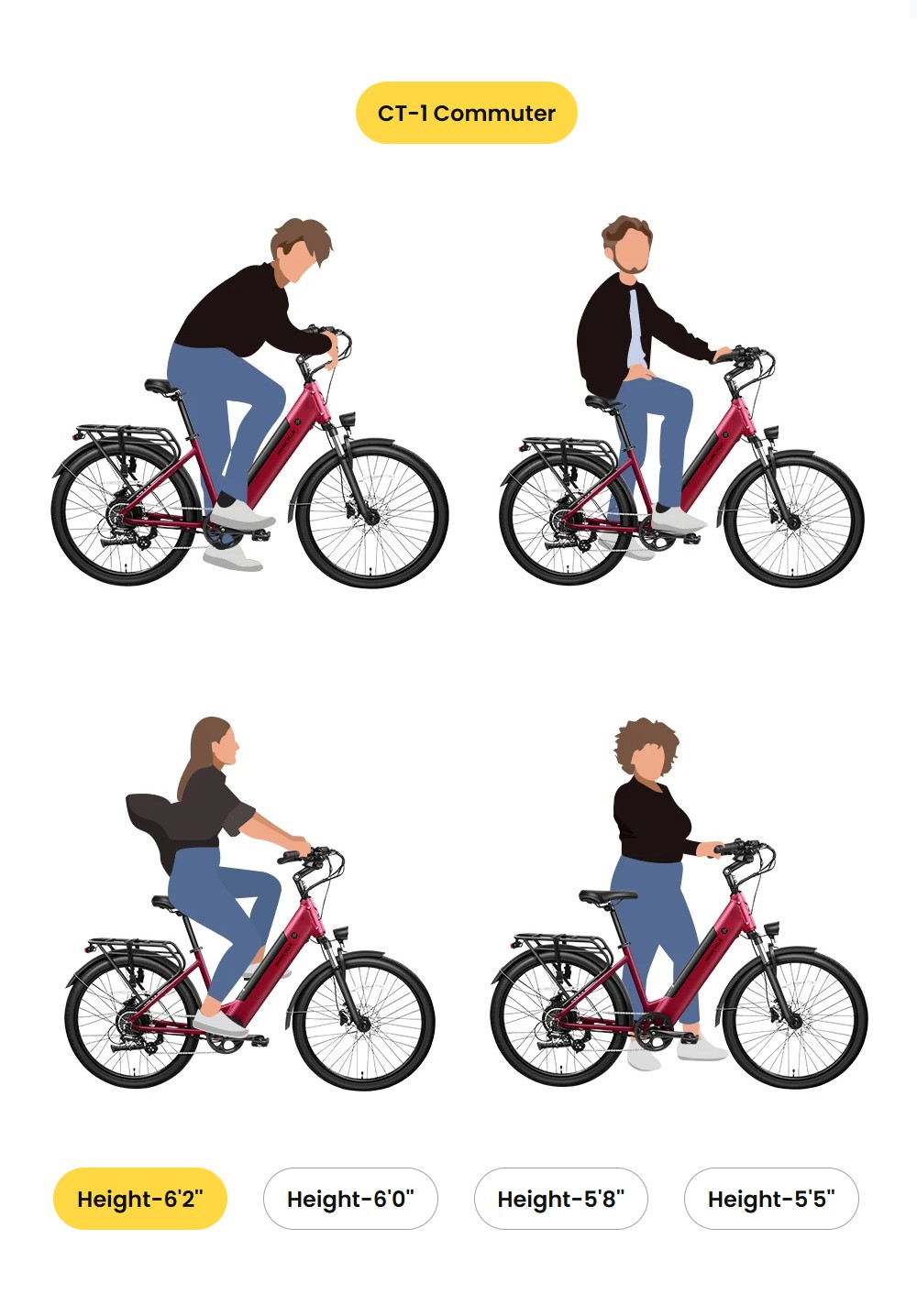 Magicycle CT-1 Electric Bike, 750W Motor, 48V 15Ah Battery, 26*2.1 inch Tires, 28mph Max Speed, 60 Miles Range, Hydraulic Disc Brakes, Torque Sensor, Mechanical Suspension Front Fork, Shimano 7-speed - Off-white