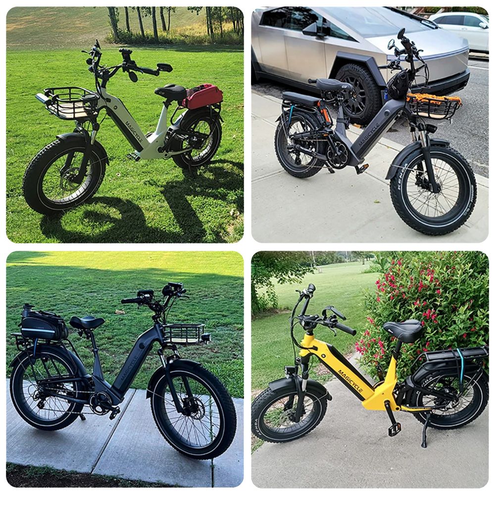 Magicycle Deer 2.0 Step-thru Electric Bike, 1000W Motor, 52V 20Ah Battery, 20*4.0 inch Tires, 32mph Max Speed, 120 Miles Range, Hydraulic Disc Brakes, Torque Sensor, Full Suspension - Yellow