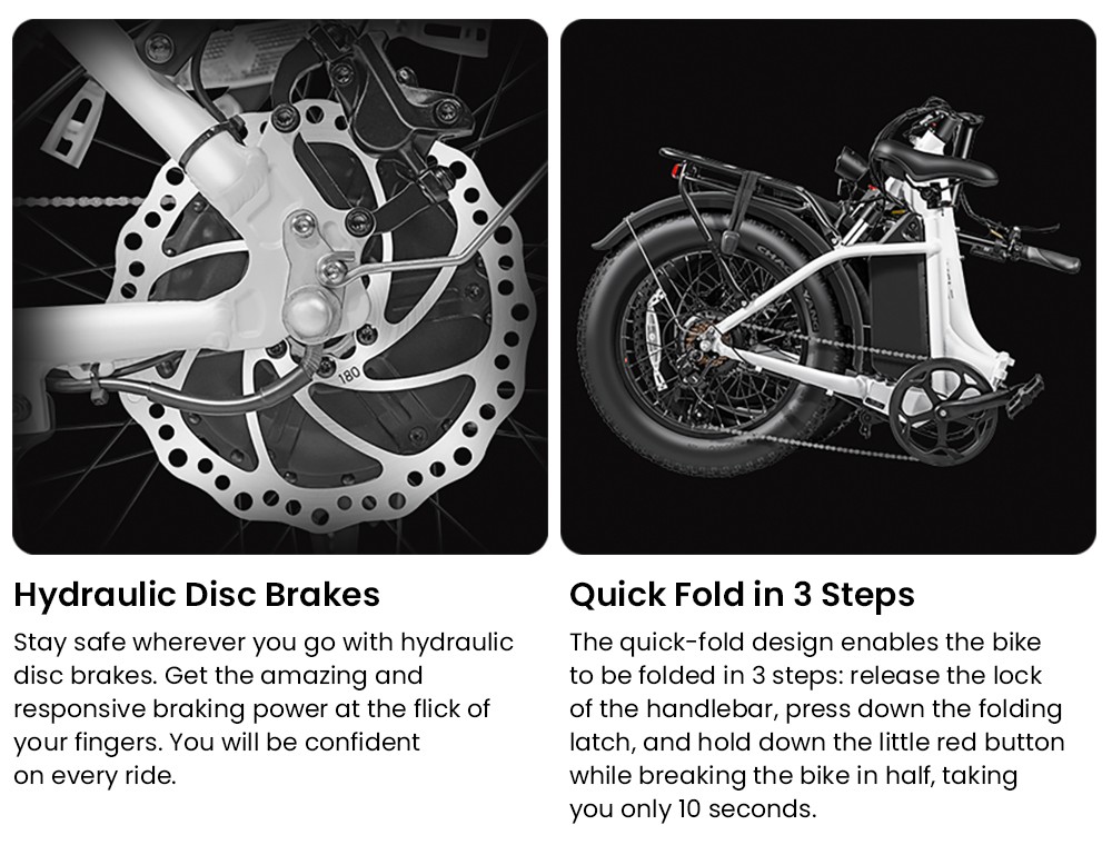 Magicycle Jaguarundi 2.0 Folding Electric Bike, Torque Sensor, 750W Motor, 48V 15Ah Battery, 20*4.0 inch Fat Tires, 28mph Max Speed, 60 Miles Range, Hydraulic Disc Brakes, Mechanical Lockout Suspension Fork - White