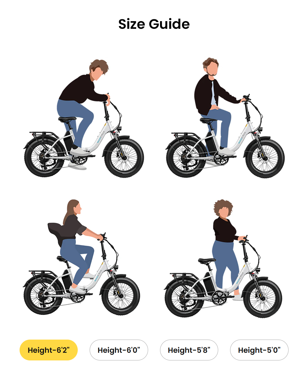 Magicycle Jaguarundi 2.0 Folding Electric Bike, Torque Sensor, 750W Motor, 48V 15Ah Battery, 20*4.0 inch Fat Tires, 28mph Max Speed, 60 Miles Range, Hydraulic Disc Brakes, Mechanical Lockout Suspension Fork - White