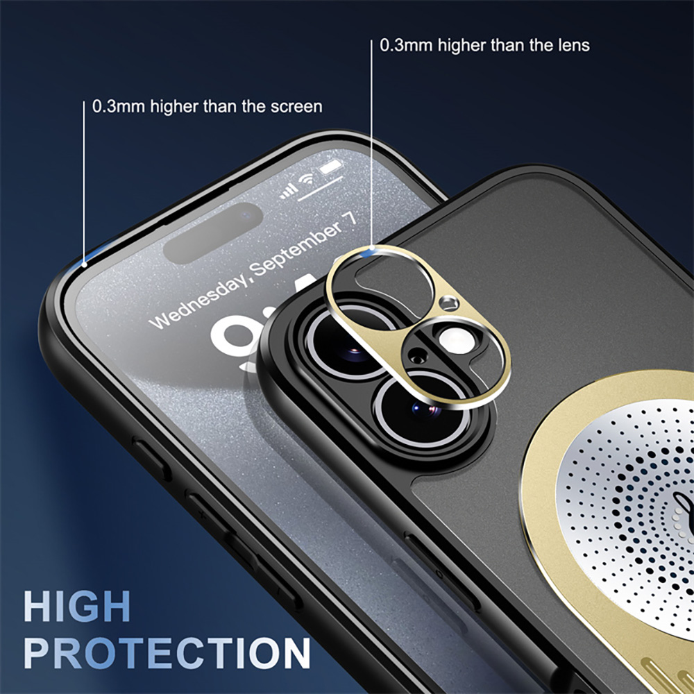 Magnetic iPhone Case, Shockproof, Bracket, Aromatherapy & Heat-Dissipating, Golden
