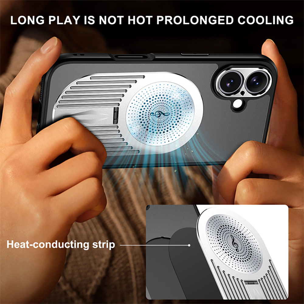 Magnetic iPhone Case, Shockproof, Bracket, Aromatherapy & Heat-Dissipating, Silver