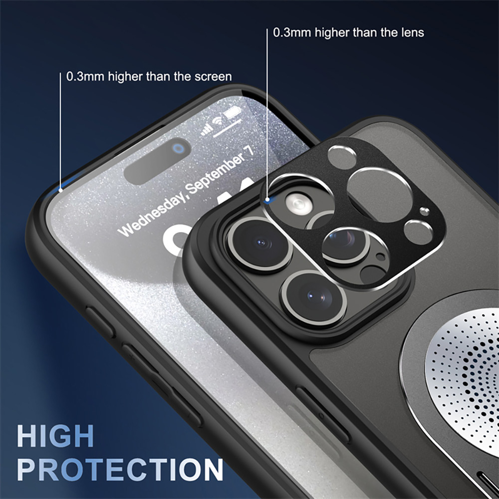 Magnetic iPhone Pro Case, Shockproof, Bracket, Aromatherapy & Heat-Dissipating, Black