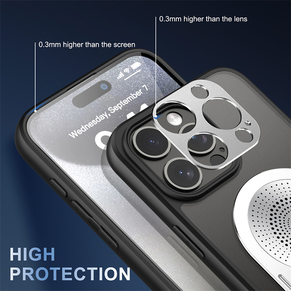 Magnetic iPhone Pro Case, Shockproof, Bracket, Aromatherapy & Heat-Dissipating, Silver