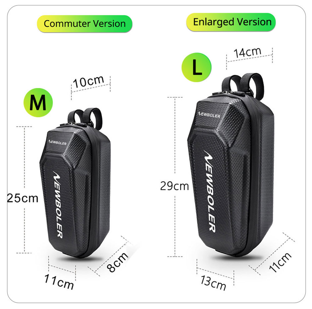 NEWBOLER BAG239 3L Electric Scooter Bag, Large Capacity Handlebar Bag, for Carrying Chargers, Phone, Keys with Waterproof EVA Material, Velcro Style