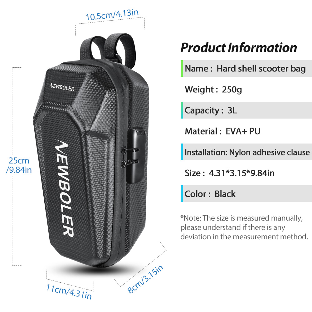 NEWBOLER BAG240 Electric Scooter Bag with Combination Lock - 3L