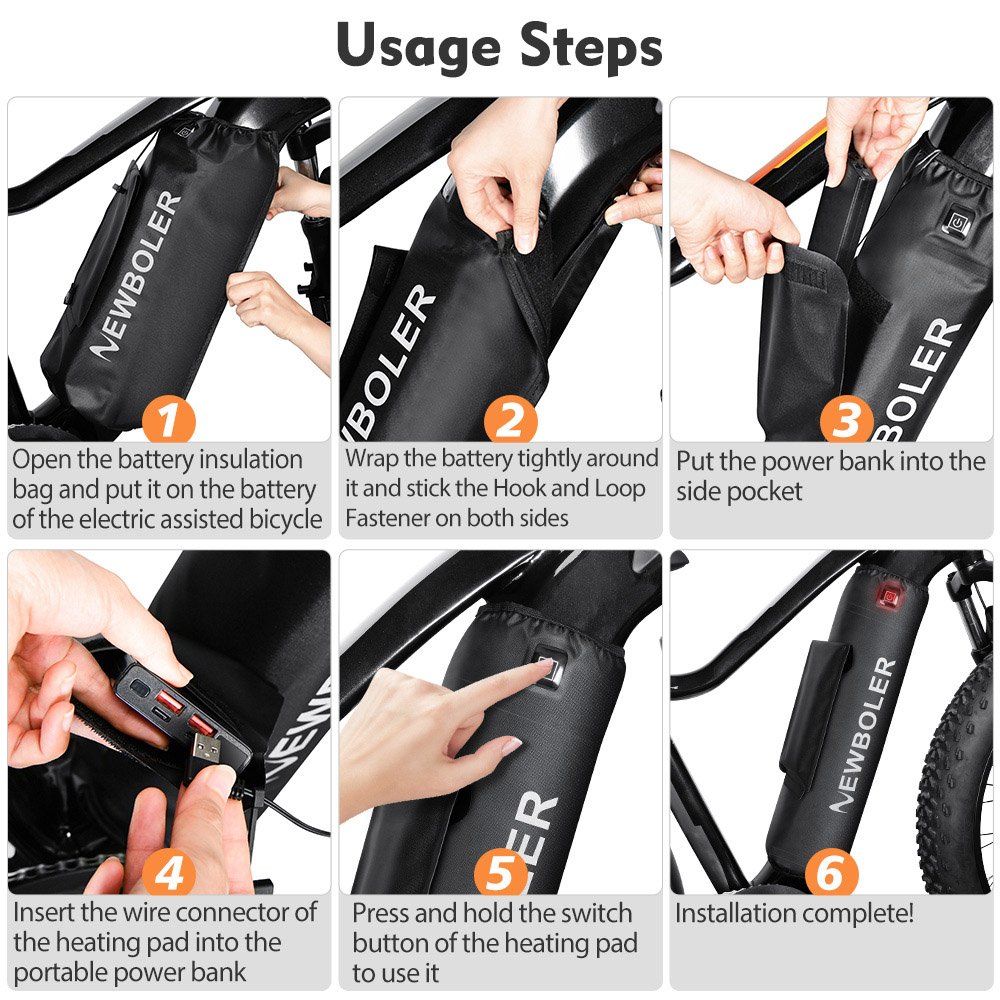 NEWBOLER BAG280 Electric Bike Battery Cover with Heating Elements