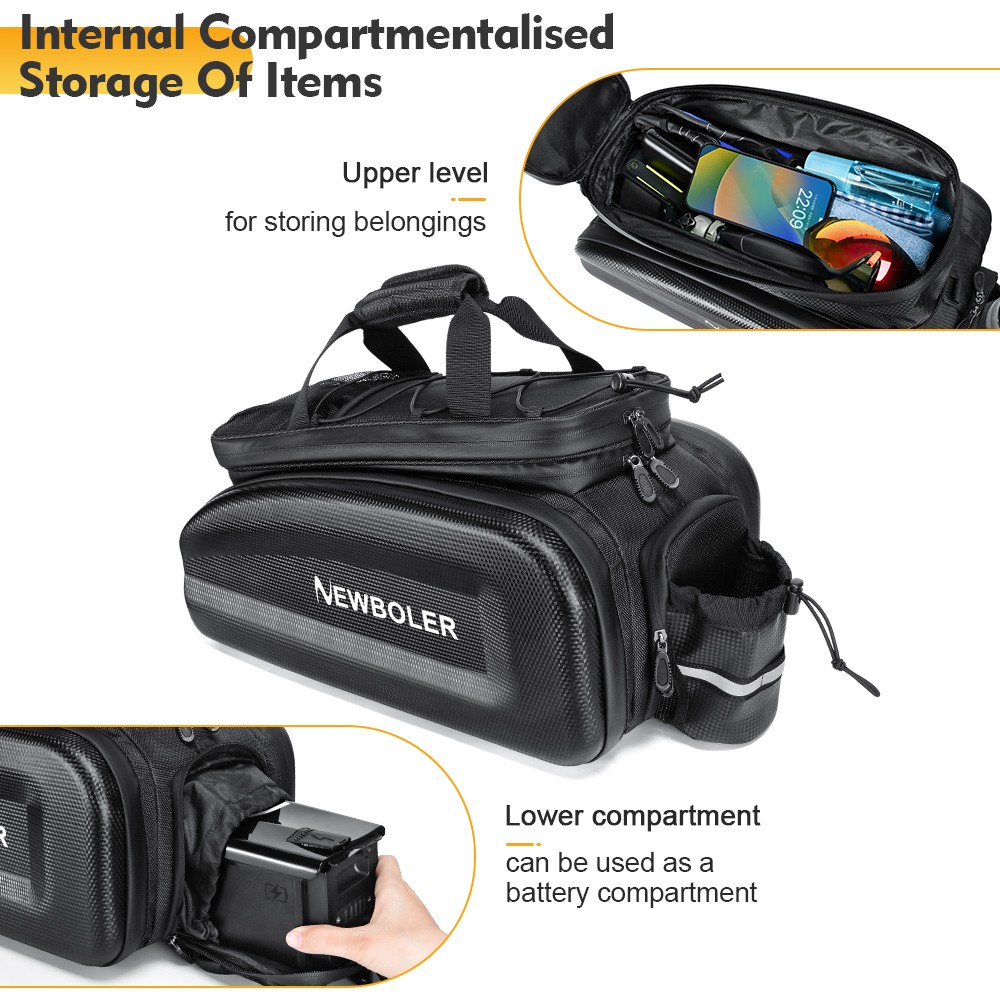 NEWBOLER BAG306 Electric Bike 30L Rear Seat Bag with Battery Compartment