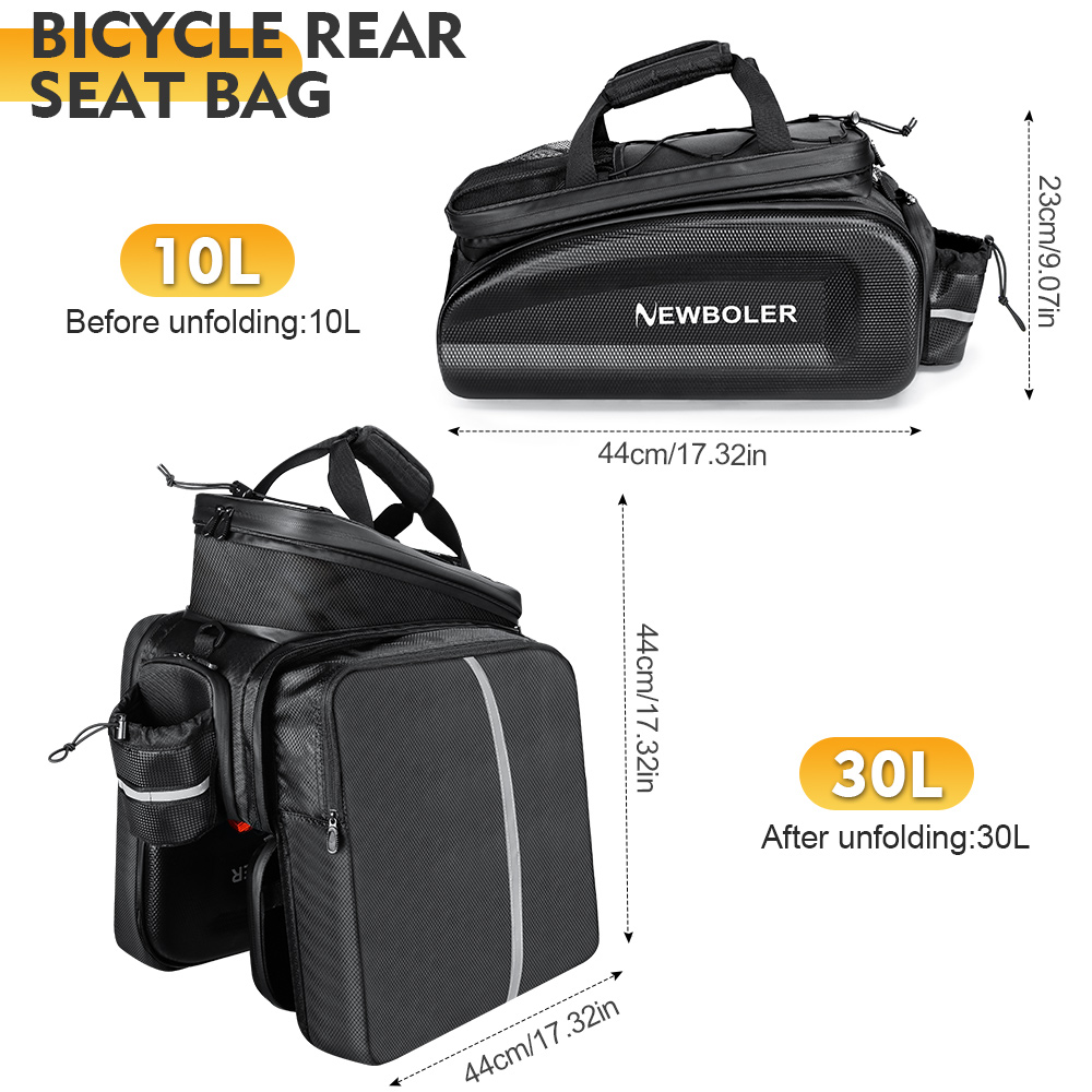 NEWBOLER BAG306 Electric Bike 30L Rear Seat Bag with Battery Compartment